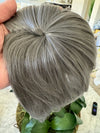 Tillstyle  grey top hair piece brown grey clip in hair toppers