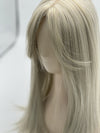 Till style blonde grey hair toppers for women  with butterfly bangs