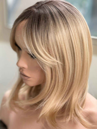 Tillstyle  blonde with brown roots hair toppers /butterfly bangs