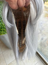 Tillstyle  grey  bob  wig with curtain bangs