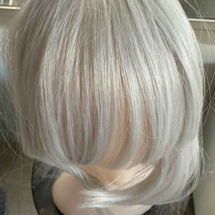 Tillstyle silver white clip in bangs for women  /alopecia