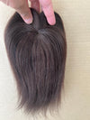 Tillstyle top hair piece 100%human hair dark brown clip in hair toppers for thinning crown