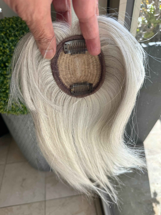 Tillstyle  white Human Hair Toppers with bangs