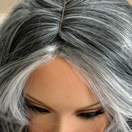 Tillstyle  grey layered wig /pale white ends/bangs