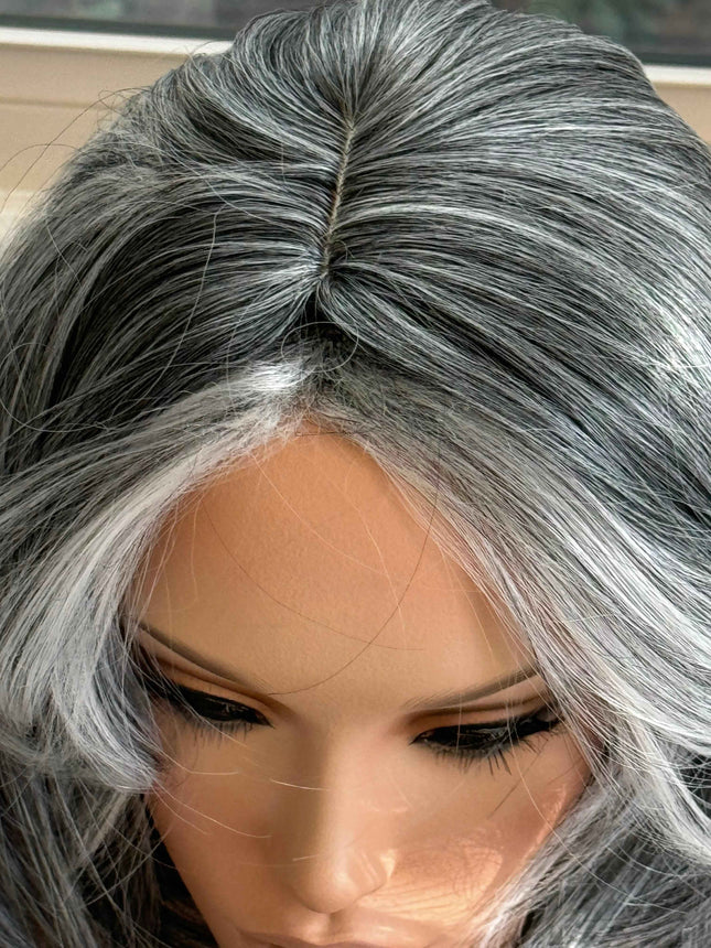 Tillstyle  grey layered wig /pale white ends/bangs