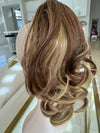 Tillstyle light  brown with ombre clip in ponytail extension wavy