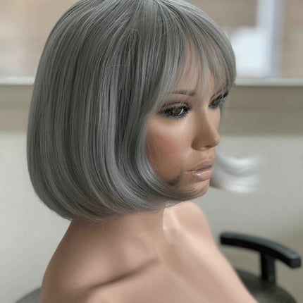 Tillstyle grey bob wig with bangs