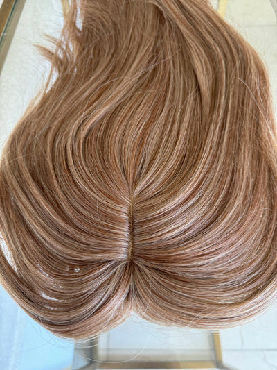 Till style medium brown highlighted hair toppers for women  /butterfly bangs