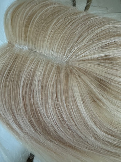 Till style platinum blonde 100%human Hair Topper fir women