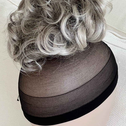 Tillstyle grey silver blonde claw clip in messy bun hair piece curly hair
With creamy ends