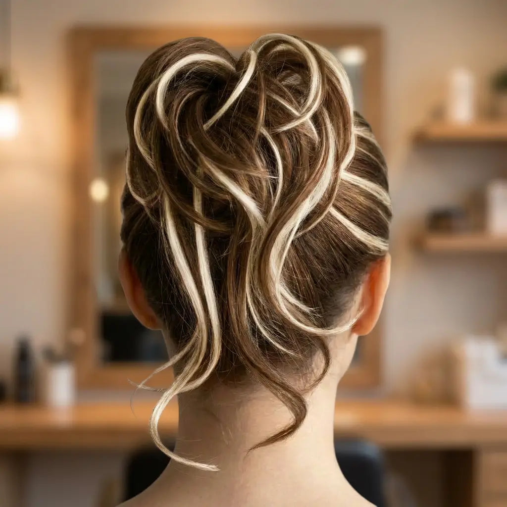 Till style Straight Hair Bun with bangs