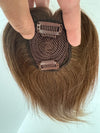 Tillstyle top hair piece 100%human hair medium brown clip in hair toppers for thinning crown/ widening part