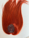 Tillstyle top hair piece 100%human bright orange clip in hair toppers for thinning crown/ widening part