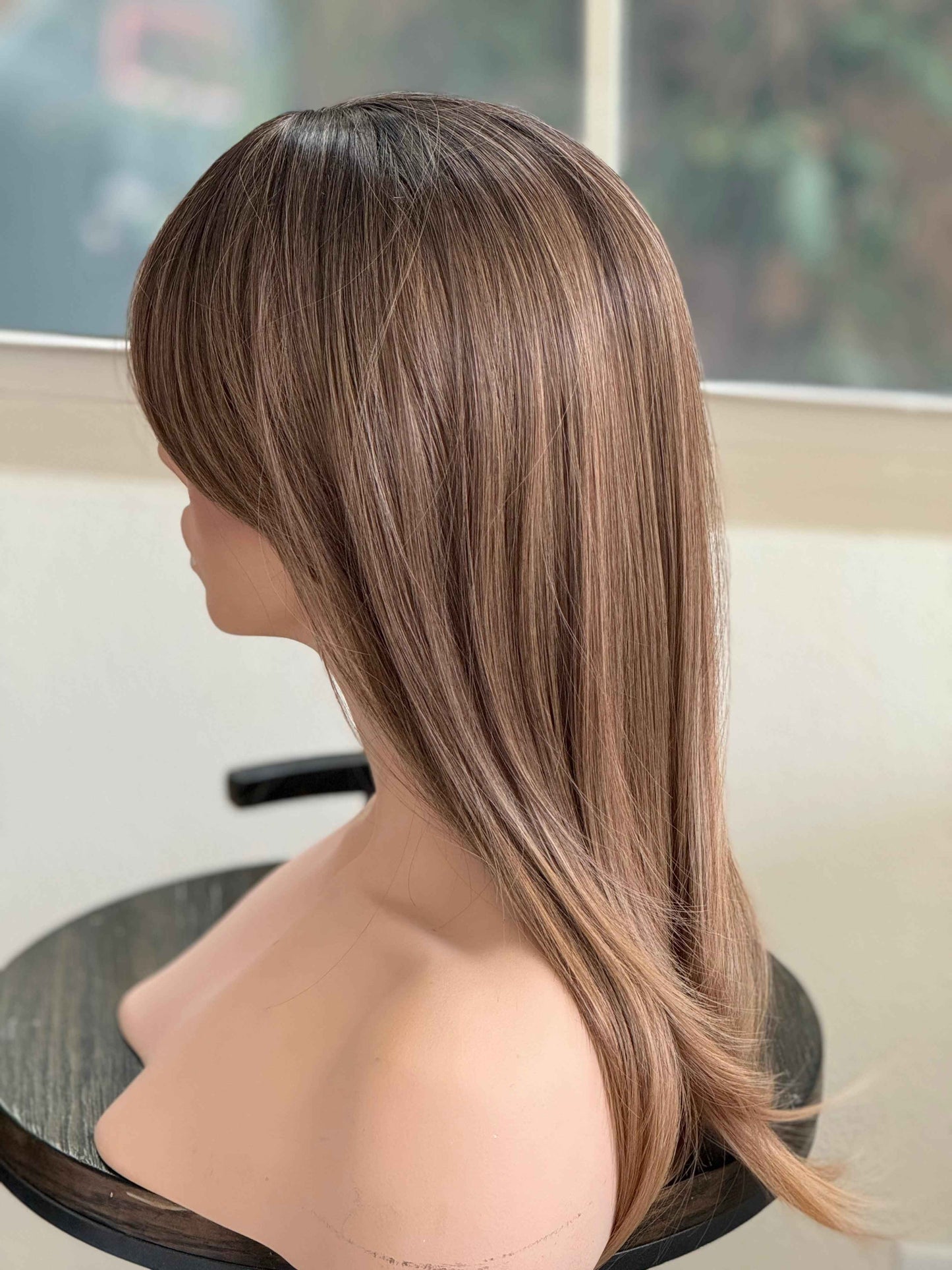 Tillstyle medium brown hair toppers with bangs