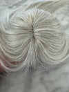Tillstyle pale white silver Human Hair Toppers with bangs