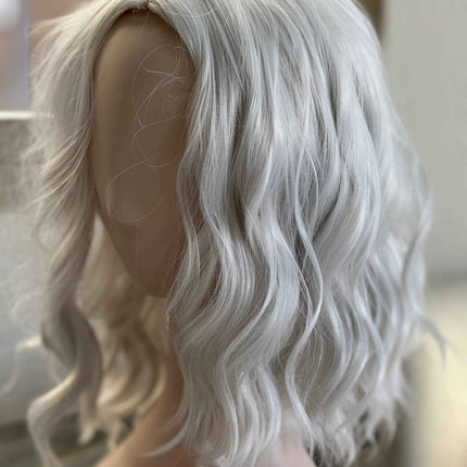 Tillstyle white wig for women water wave