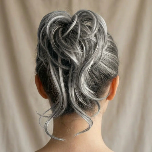Till style Straight Hair Bun with bangs