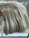 Tillstyle silver grey hair topper bob hair /short hair
