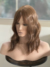 Till style  ombre brown hair toppers for women  with butterfly bangs loose body wave