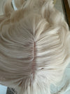 Till style white hair toppers for women  with butterfly bangs