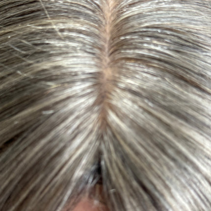 Tillstyle salt and pepper Grey Hair Topper | Grey Toppers for Women/alopecia widening part