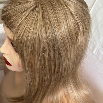 Blonde Synthetic hair toppers with bangs blonde