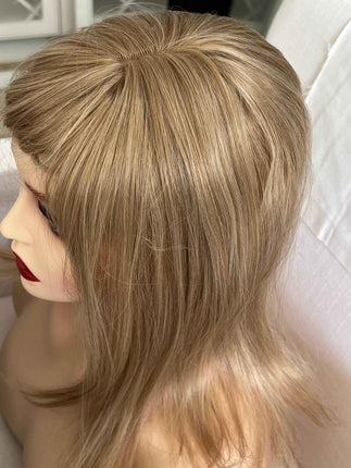 Blonde Synthetic hair toppers with bangs blonde