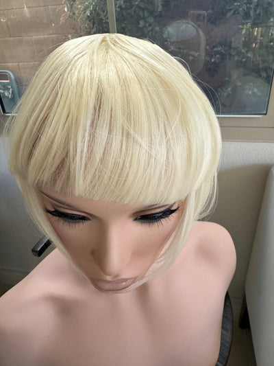 Tillstyle white blonde /light blonde #60mix clip in large bangs for thinning crown