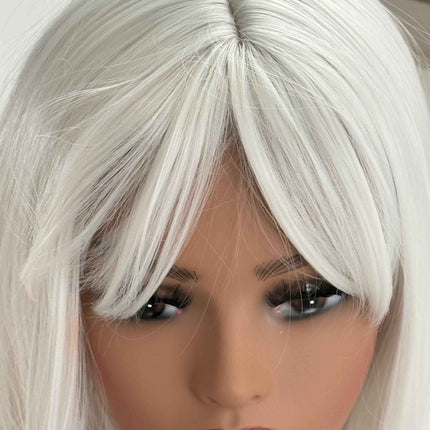 Tillstyle white wig/long bob wig with bangs