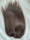Tillstyle top hair piece 100%human hair dark brown clip in hair toppers for thinning crown/ widening part