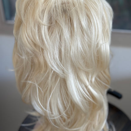 Tillstyle shaggy layered wig with bangs bleach blonde #613 shoulder length