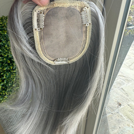 Tillstyle grey hair topper with bangs/thinning crown