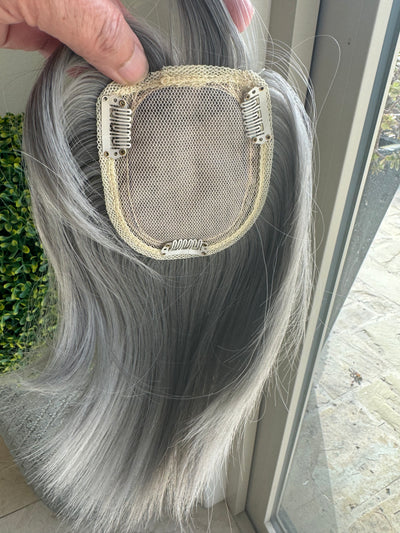 Tillstyle grey hair topper with bangs/thinning crown