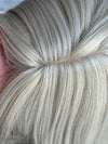 Till style white silver grey hair toppers for women  with butterfly bangs