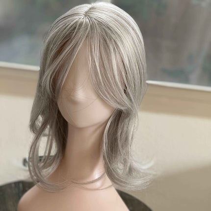 Till style silver blonde hair toppers for women / bangs