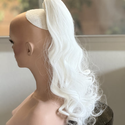 Tillstyle  white long loose body wave clip in ponytail