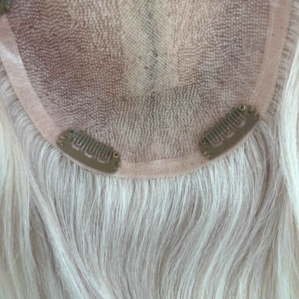 White hair toppers for women human hair White blonde