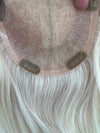 White human hair toppers for women virgin hair White blonde  /ice blonde mono mesh base thinning crown