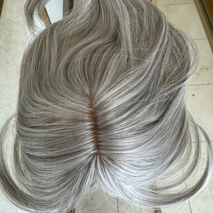 Till style white grey hair toppers for women / bangs