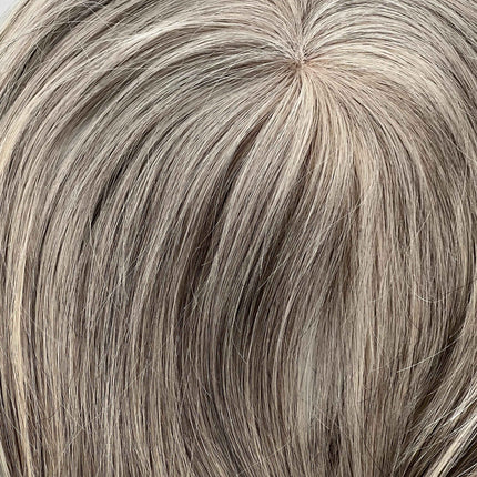 Silver grey yellowish white mix100% virgin human hair topper with breathable mono base