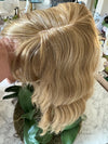 Till style  ash blonde hair toppers for women  /butterfly bangs loose body wave