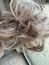 Tillstyle  white brown ash messy hair bun curly hair bun pieces creamy ends