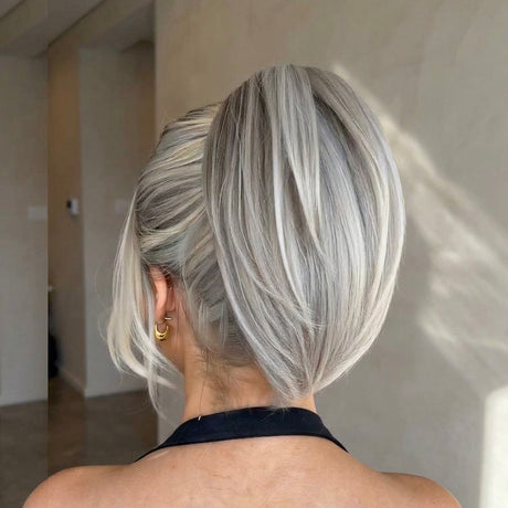 Short  clip in Ponytail straight  8 inch