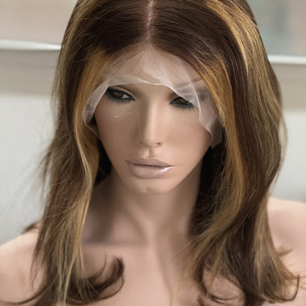 tillstyle ombre brown 100% human hair lace front wig