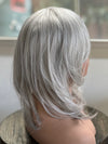 Till style white silver  hair toppers for women / layered /bangs