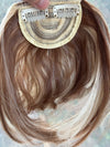 Tillstyle white blonde ombre brown mix clip in large bangs for thinning crown