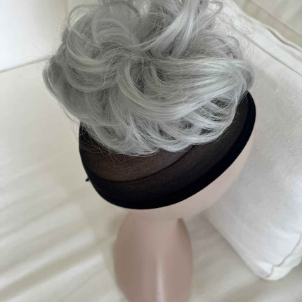 Tillstyle silver elastic messy bun hair piece curly hair bun pieces hair bun scrunchie