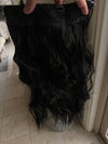 Till style black loose body wave invisible wire hair extensions with removable clips