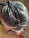 Till style medium grey hair toppers for women with bangs