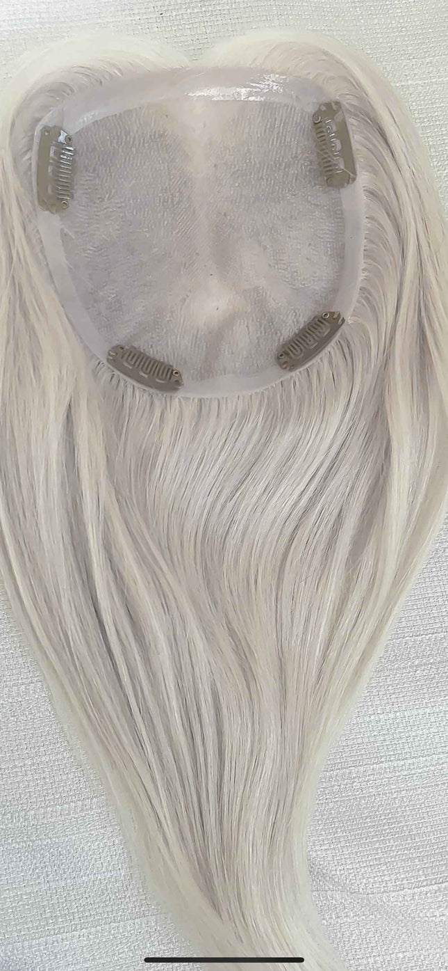 Tillstyle white hair topper for women White blonde  /ice blonde